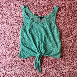 Victoria’s Secret Blue Lace Tie Tank Top Size L